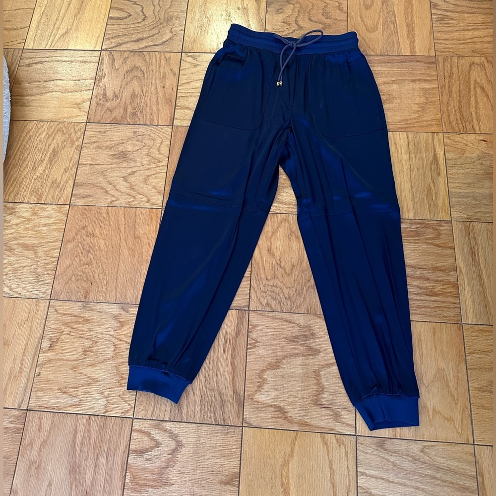 Trina Turk jogger style pants, navy, size medium